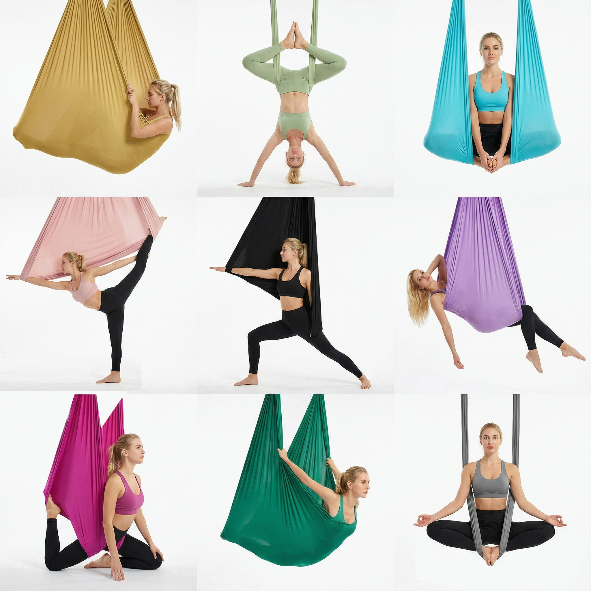 Hamak do jogi aerial | 6 m | Złoty hamaki-do-jogi