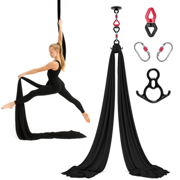 Szarfa akrobatyczna aerial silk | 7 m | Czarna