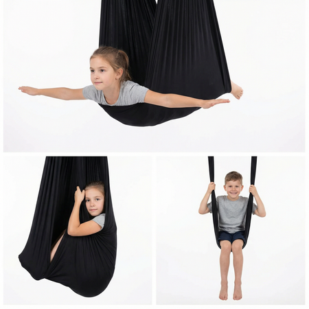 Hamak dla dzieci chusta sensoryczna | 3 m | Czarny