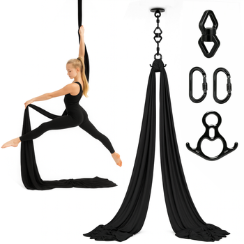 Szarfa akrobatyczna aerial silk | 6 m | Czarna