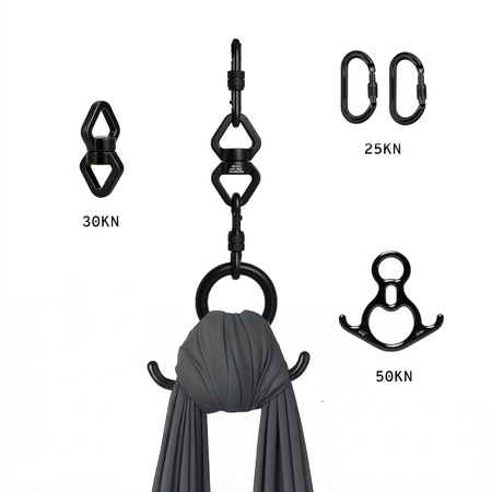 Szarfa akrobatyczna aerial silk | 8 m | ciemnoszara