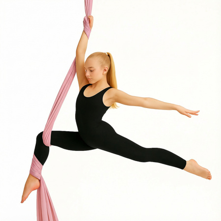 Szarfa akrobatyczna aerial silk | 7 m | szampański róż