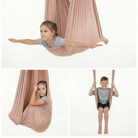 Hamak dla dzieci chusta sensoryczna | 3 m | Szampański róż