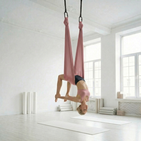 Hamak do jogi aerial | 6 m | Szampański róż