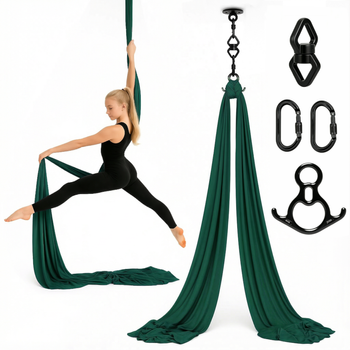Szarfa akrobatyczna aerial silk | 8 m | ciemnozielona