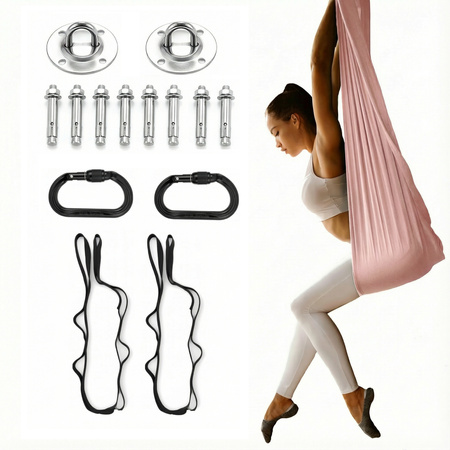 Hamak do jogi aerial | 5 m | Szampański róż