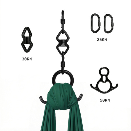 Szarfa akrobatyczna aerial silk | 8 m | ciemnozielona