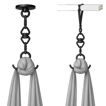 Szarfa akrobatyczna aerial silk | 7 m | ciemnozielona