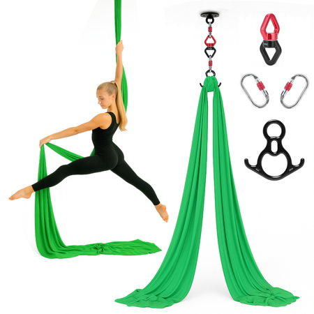 Szarfa akrobatyczna aerial silk | 8 m | zielona