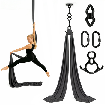 Szarfa akrobatyczna aerial silk | 8 m | ciemnoszara