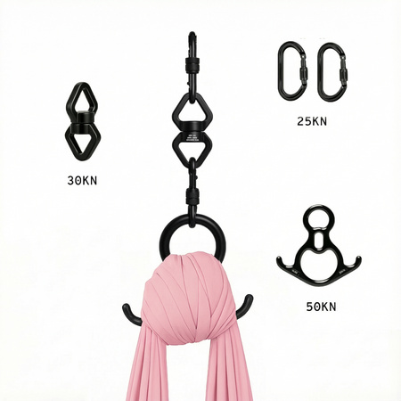 Szarfa akrobatyczna aerial silk | 7 m | szampański róż