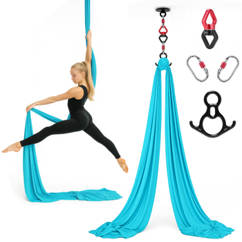 Szarfa akrobatyczna aerial silk | 8 m | jasnoniebieska